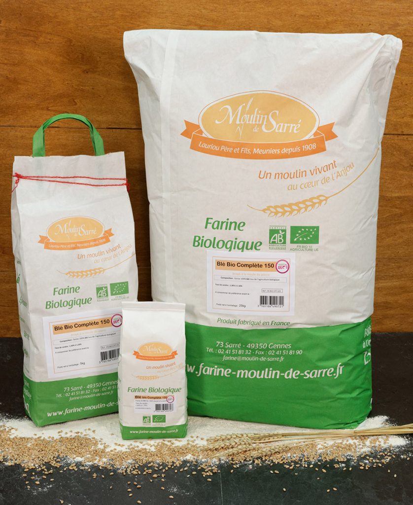 Farine de Blé BIO complète 150 Farine du Moulin de Sarré